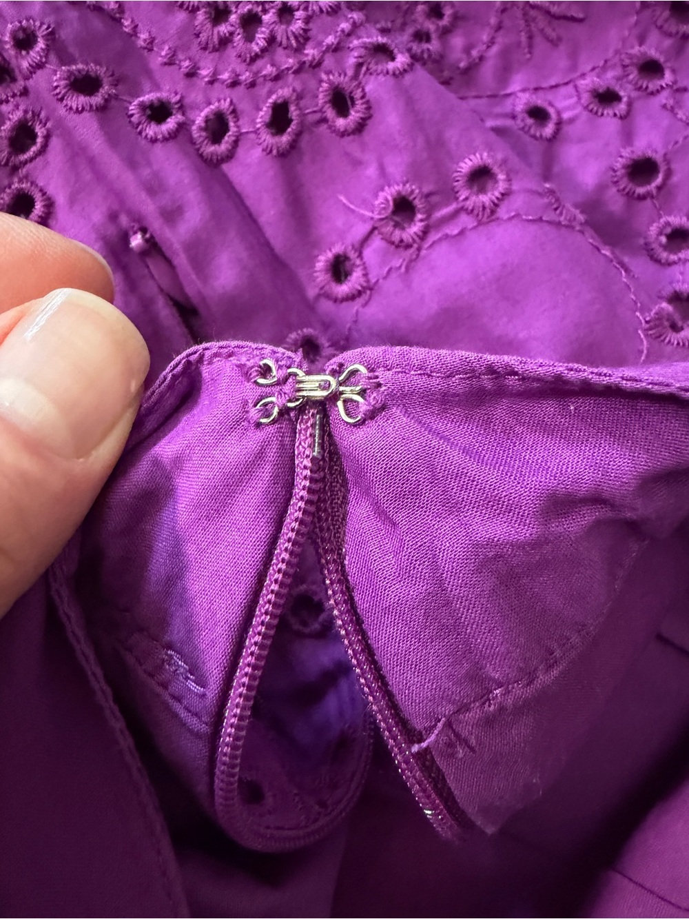 Lane Bryant Purple Eyelet Cotton Midi Skirt - Picture 7 of 7